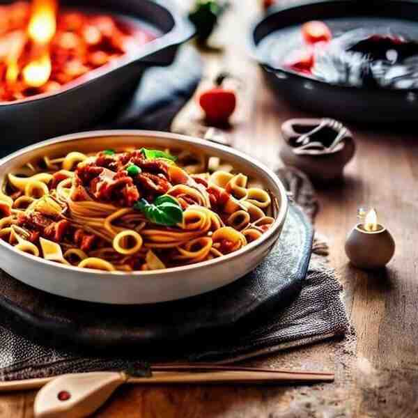 Домашняя паста с мясным рагу